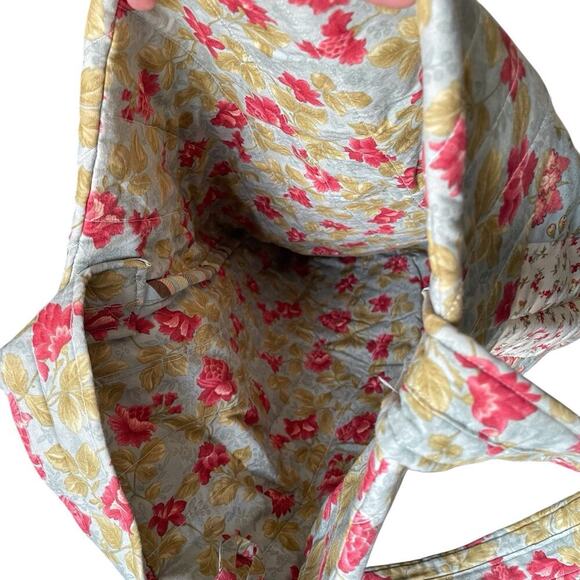 Handmade Cottagecore Quilted Patchwork Tote Bag 20x16" Peasant Hippie Festival - Picture 7 of 13